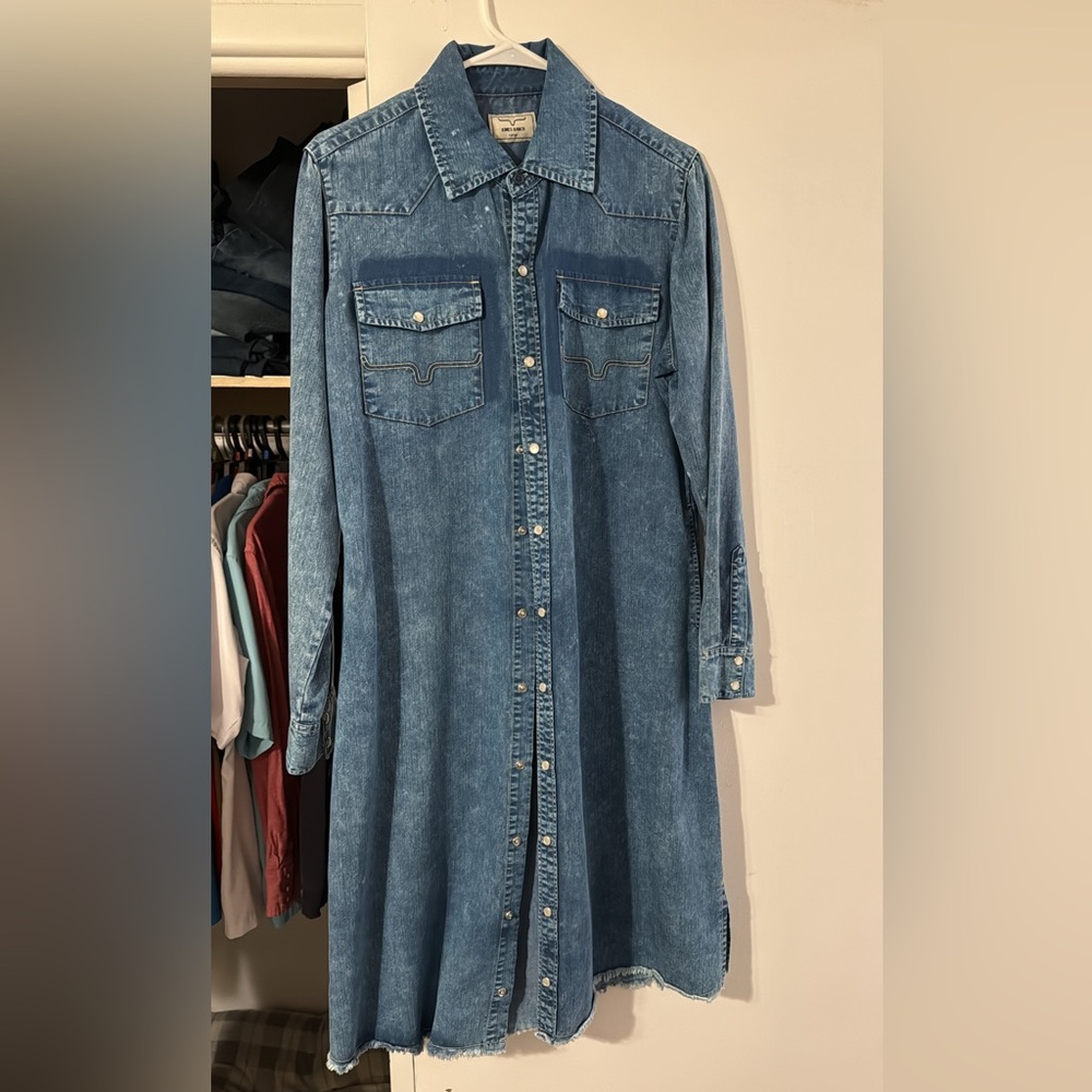 Kimes Ranch Blue Long Sleeve Denim Dress